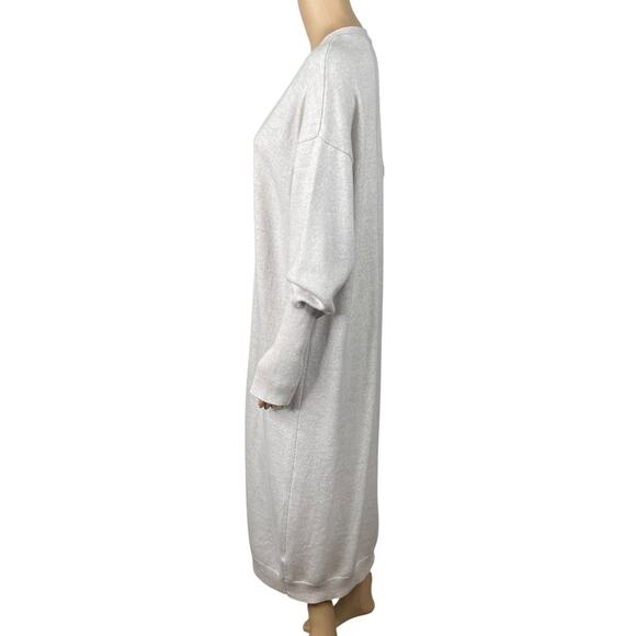 Wilfred Aritzia Utopia Heather Gray Longline Duster Midi Sweater Dress SZ L - Picture 9 of 12